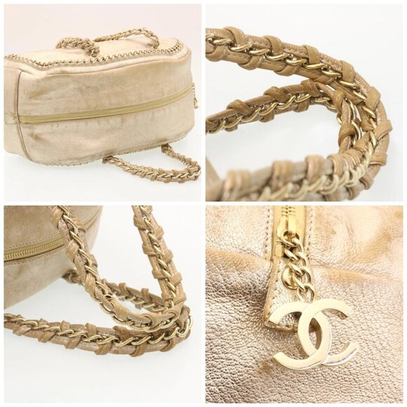 CHANEL Grained Calf Skin Tote Bag Leather White CC Auth 28380A - Picture 16 of 16